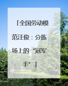全国劳动模范汪俊：分拣场上的“冠军手”