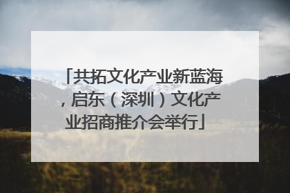 共拓文化产业新蓝海，启东（深圳）文化产业招商推介会举行