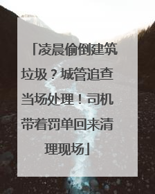 凌晨偷倒建筑垃圾？城管追查当场处理！司机带着罚单回来清理现场
