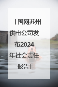 国网苏州供电公司发布2024年社会责任报告