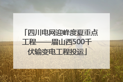 四川电网迎峰度夏重点工程——眉山西500千伏输变电工程投运