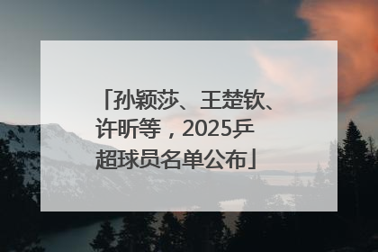 孙颖莎、王楚钦、许昕等，2025乒超球员名单公布
