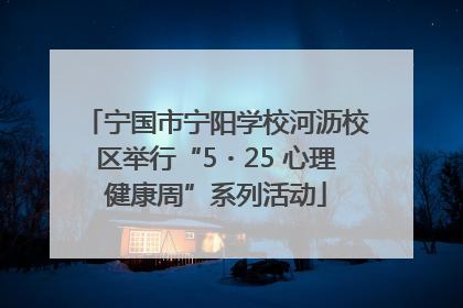 宁国市宁阳学校河沥校区举行“5・25 心理健康周”系列活动
