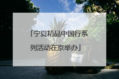 宁夏精品中国行系列活动在京举办