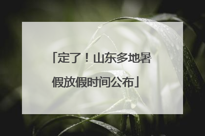 定了！山东多地暑假放假时间公布