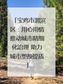 宝鸡市渭滨区：用心用情推动城市精细化治理 助力城市塑颜提质