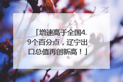 增速高于全国4.9个百分点，辽宁出口总值再创新高！