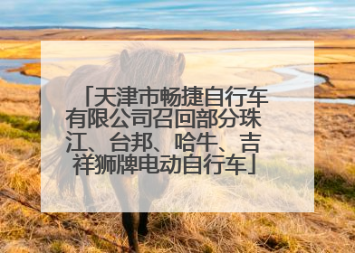 天津市畅捷自行车有限公司召回部分珠江、台邦、哈牛、吉祥狮牌电动自行车