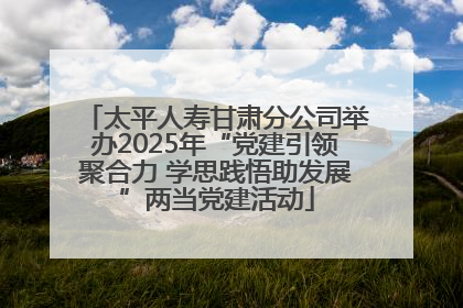 太平人寿甘肃分公司举办2025年“党建引领聚合力 学思践悟助发展”两当党建活动