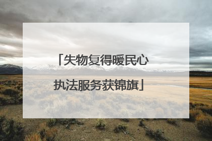 失物复得暖民心 执法服务获锦旗