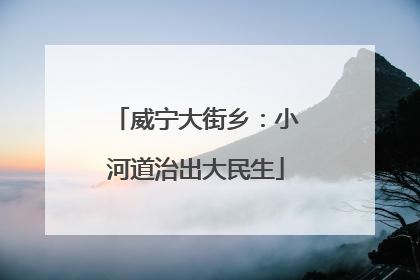 威宁大街乡：小河道治出大民生
