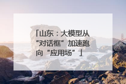 山东：大模型从“对话框”加速跑向“应用场”