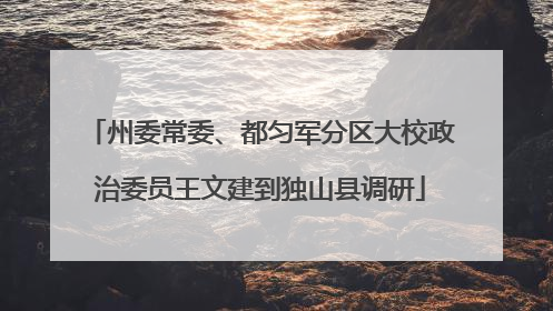 州委常委、都匀军分区大校政治委员王文建到独山县调研