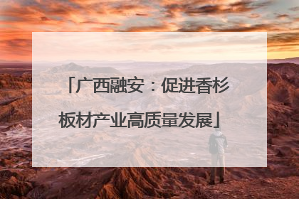 广西融安：促进香杉板材产业高质量发展