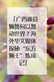 广西藤县狮舞何以舞动世界？海外华文媒体探秘“东方狮王”炼成记