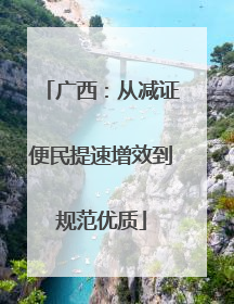 广西：从减证便民提速增效到规范优质