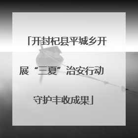 开封杞县平城乡开展“三夏”治安行动 守护丰收成果