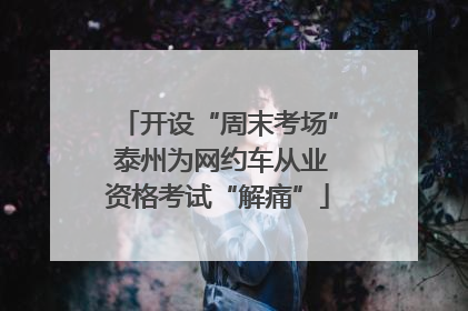 开设“周末考场” 泰州为网约车从业资格考试“解痛”