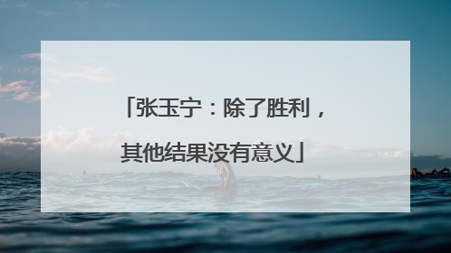 张玉宁：除了胜利，其他结果没有意义