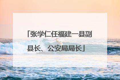 张学仁任福建一县副县长、公安局局长