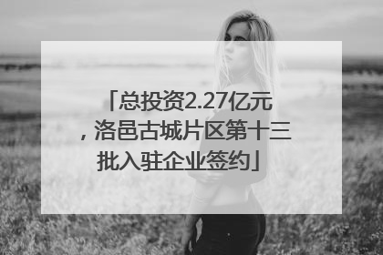 总投资2.27亿元，洛邑古城片区第十三批入驻企业签约