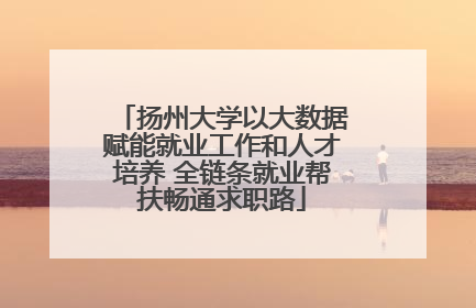 扬州大学以大数据赋能就业工作和人才培养 全链条就业帮扶畅通求职路