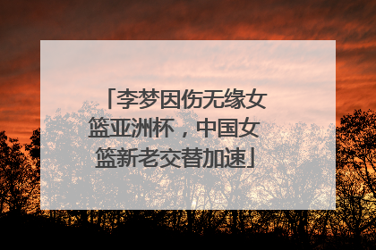 李梦因伤无缘女篮亚洲杯，中国女篮新老交替加速