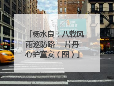 杨水良：八载风雨巡防路 一片丹心护童安（图）