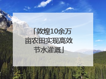 敦煌10余万亩农田实现高效节水灌溉