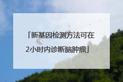 新基因检测方法可在2小时内诊断脑肿瘤