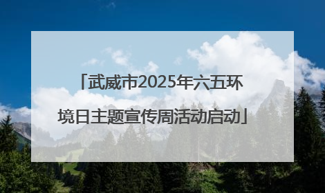 武威市2025年六五环境日主题宣传周活动启动
