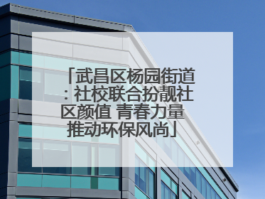 武昌区杨园街道：社校联合扮靓社区颜值 青春力量推动环保风尚