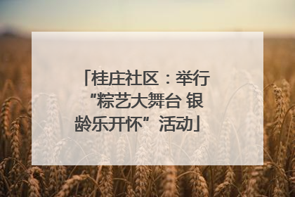 桂庄社区：举行“粽艺大舞台 银龄乐开怀”活动