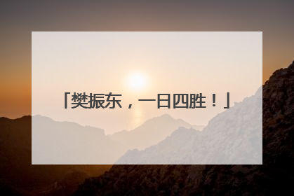 樊振东，一日四胜！