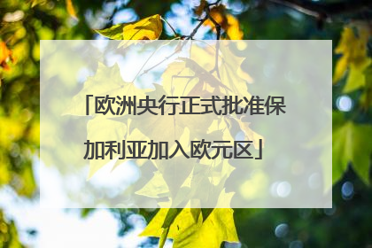 欧洲央行正式批准保加利亚加入欧元区