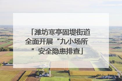 潍坊寒亭固堤街道全面开展“九小场所”安全隐患排查