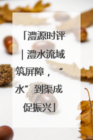 澧源时评｜澧水流域筑屏障，“水”到渠成促振兴