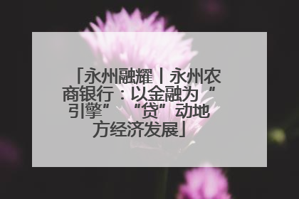 永州融耀丨永州农商银行：以金融为“引擎” “贷”动地方经济发展