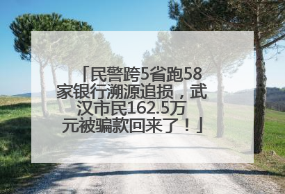 民警跨5省跑58家银行溯源追损，武汉市民162.5万元被骗款回来了！