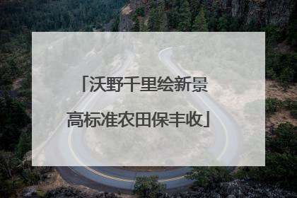 沃野千里绘新景 高标准农田保丰收