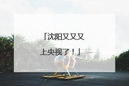 沈阳又又又上央视了！