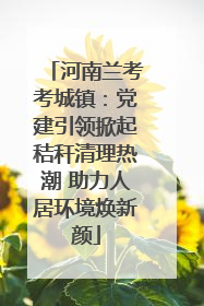 河南兰考考城镇：党建引领掀起秸秆清理热潮 助力人居环境焕新颜