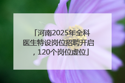河南2025年全科医生特设岗位招聘开启，120个岗位虚位