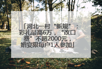 河北一村“新规”：彩礼最高6万，“改口费”不超2000元，婚宴限每户1人参加
