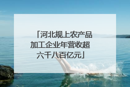 河北规上农产品加工企业年营收超六千八百亿元