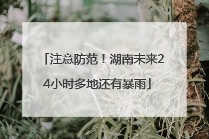 注意防范！湖南未来24小时多地还有暴雨
