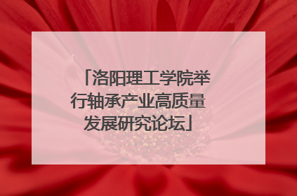 洛阳理工学院举行轴承产业高质量发展研究论坛