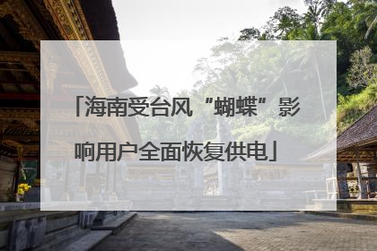 海南受台风“蝴蝶”影响用户全面恢复供电