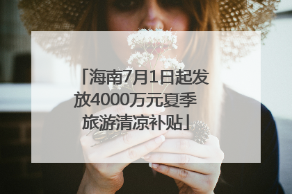 海南7月1日起发放4000万元夏季旅游清凉补贴