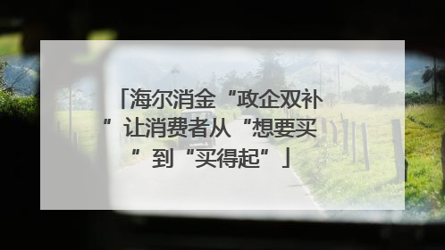 海尔消金“政企双补”让消费者从“想要买”到“买得起”